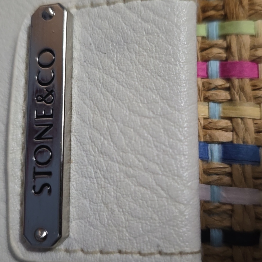 Stone & Co. Cohasset Cream & Multicolor Woven Straw Shoulder Bag - Picture 15 of 16